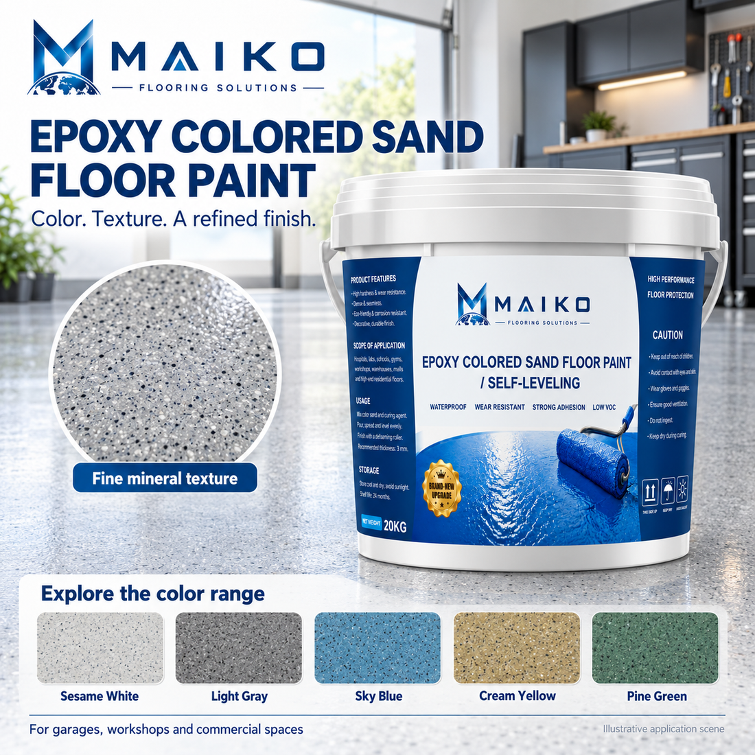 MAIKO Epoxy Colored Sand Floor Paint